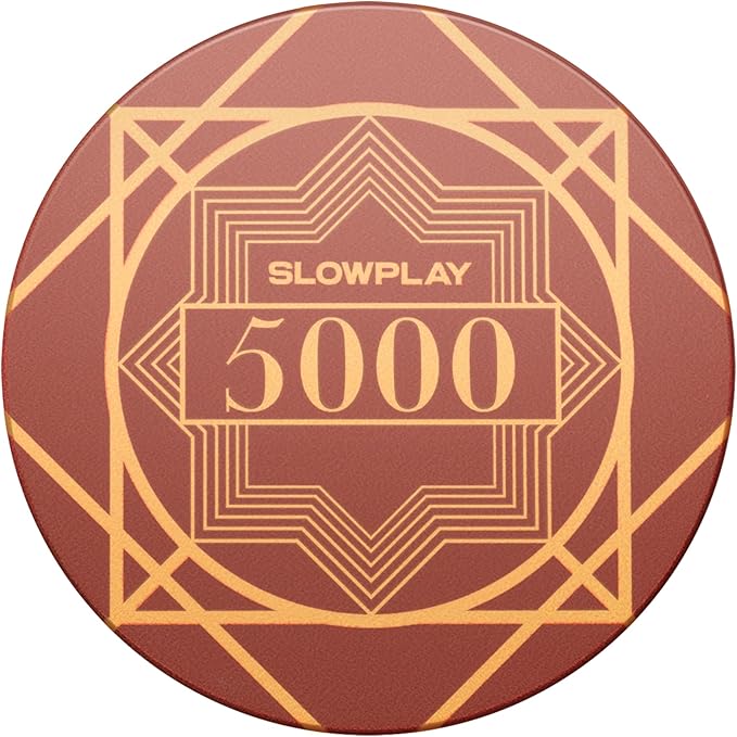 SLOWPLAY Nash Ceramic Poker Chips in Bulk, Casino Grade Ceramic 12-Gram Poker Chip for Texas Hold'em, 43mm Professional Chips Pack of 50 with Denomination of 5000