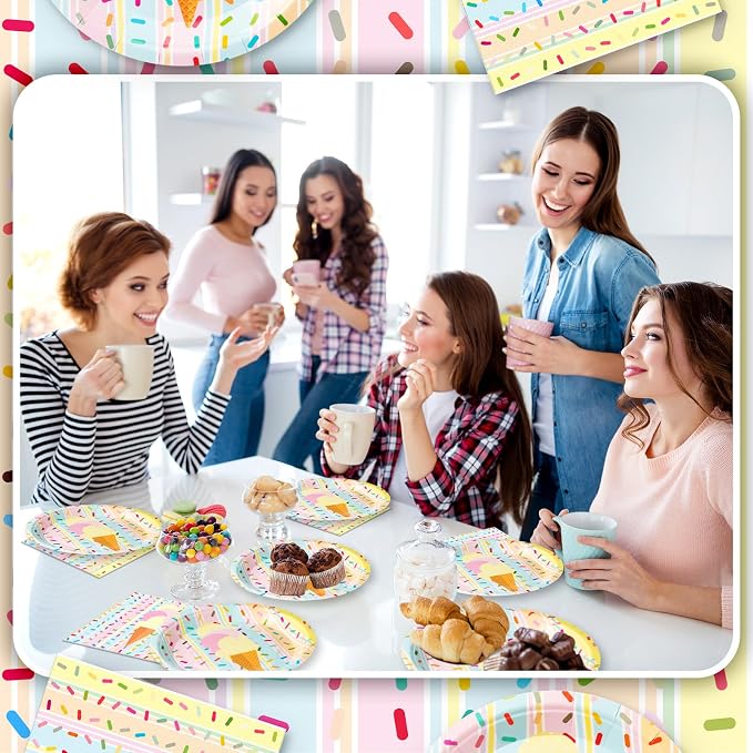 Zhehao 120 Pcs Disposable Paper Plates and Napkins Bulk Birthday Party - Image 6