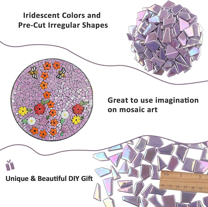 Youway Style Iridescent Purple Glass Mosaic Tiles - Image 7