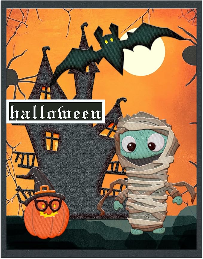 Halloween Clear Silicone stampReusable Stamp with Pumpkins, Skulls, Bats, Santa Claus, and Holiday Designs. Used for Making Cards, scrapbooks, and DIY templates (Halloween Mummy)
