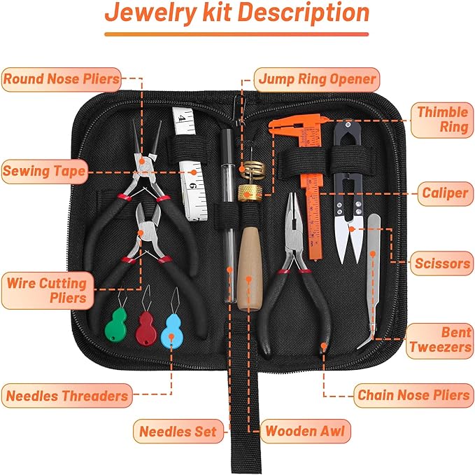 Audab Jewelry Wire Wrapping Jewelry Making Supplies Kit, Ring Sizer Measuring - Image 6
