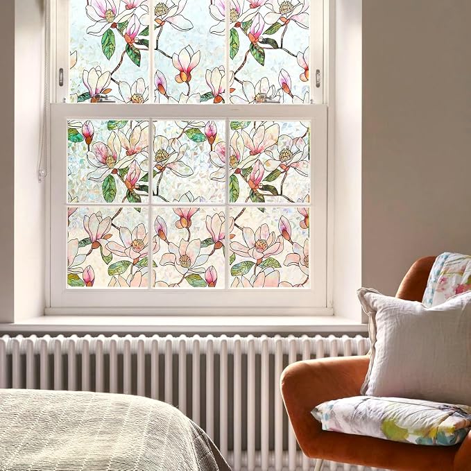 Ranzdn Window Privacy Film, Stained Glass, Static Cling, 17.5" x 157.4" | No - Image 4