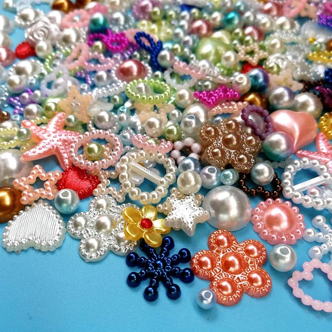 Amaney Around 300pcs 4-20mm Mixed Styles Crafts Material Kit Flatback - Image 4
