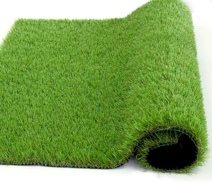 Artificial Grass Rug Outdoor Indoor 14FTX82FT Fake Grass Carpet Green Synthetic - Image 3