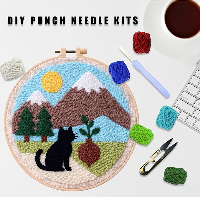 HYINUS DIY Punch Needle Kit for Beginners, All-in-One Embroidery Starter Set - Image 2
