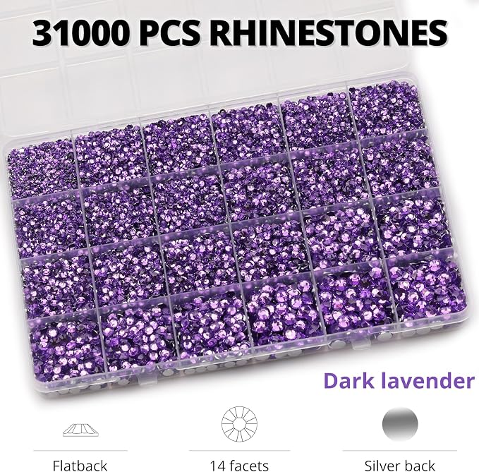 33000Pcs Amethyst Rhinestones for Bedazzling, 6mm Bedazzler Kit - Image 3