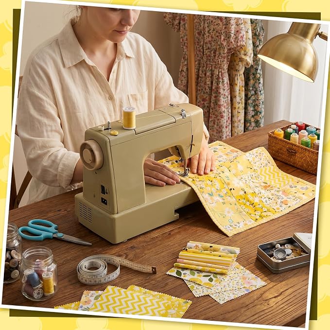 84 Pcs Yellow Charm Packs for Quiltings, Cotton Quilting Fabric Bundles - Image 7