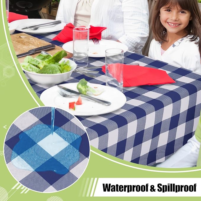 Smiry Rectangle Table Cloth, Waterproof Vinyl Tablecloth - Image 2