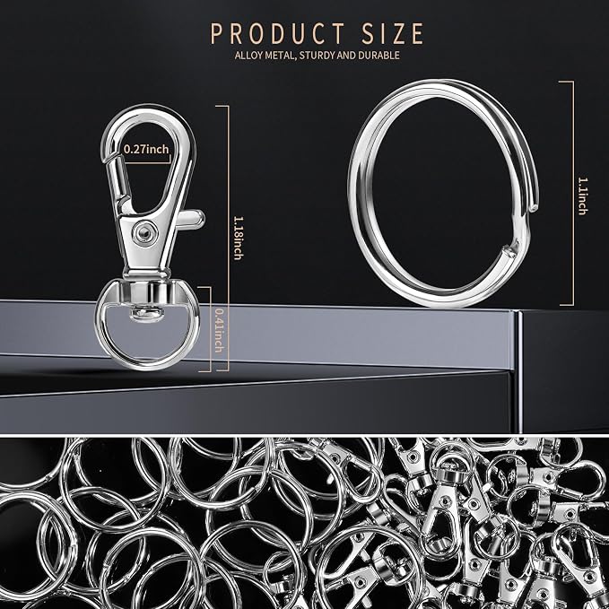 LEOBRO Keychains, Key Chain Ring and Key Chain Hooks, Keychain Making Kit - Image 3