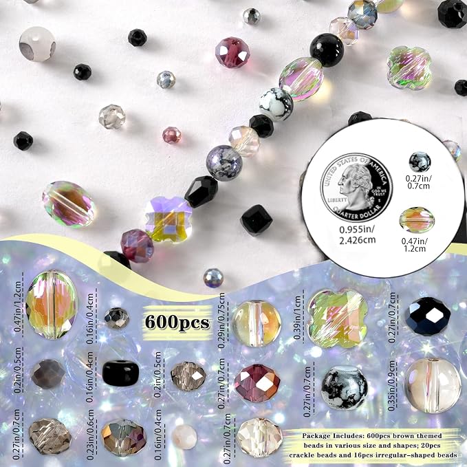 636pcs Glass Beads for Jewelry Making - Image 2