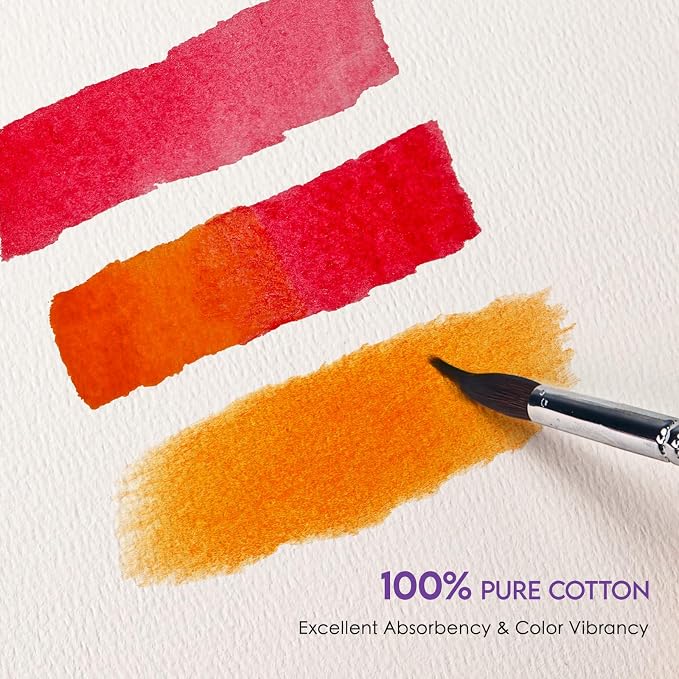 KOVIEDE 100% Cotton Watercolor Paper Pad 9"x12" - Image 3
