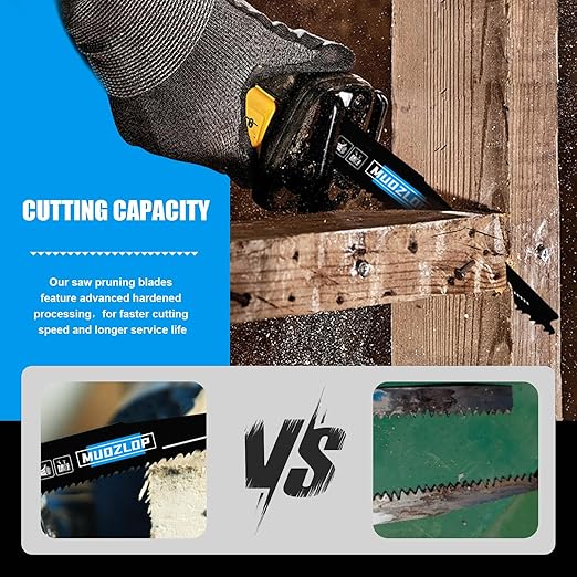 10 Pack 9 inch Reciprocating Saw Blades Set,6/12 TPI High Carbon Saw Blades, Woodcutting Saw Blades with Organizer Case (10, 6/12TPI/225mm)