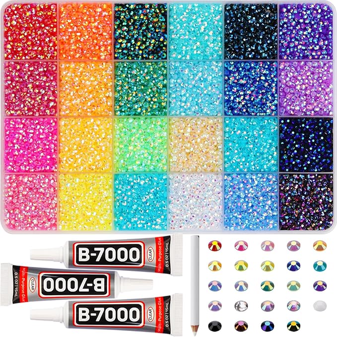 33000Pcs 3mm Rainbow Jelly Rhinestones Gems by Worthofbest