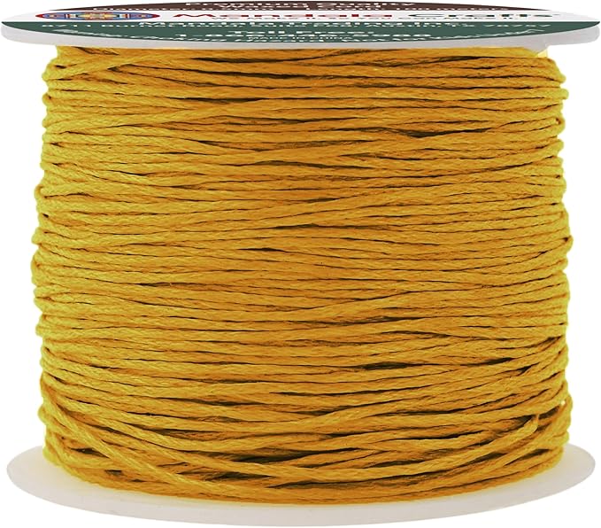 Mandala Crafts 0.5mm 109 Yards Dark Goldenrod Cotton Waxed Cord for Jewelry Making Bracelet Cord Waxed String - Beading String Thread Jewelry Cords for Necklaces String