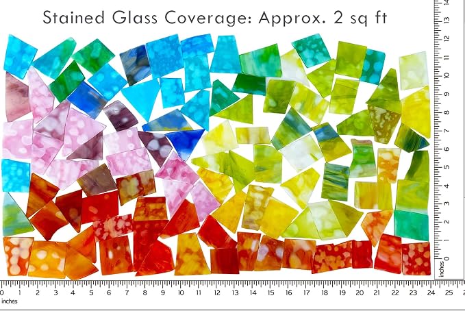 LITMIND 2.2LB Irregular Stained Glass Scraps – Mottled Opal Rainbow Mix - Image 4
