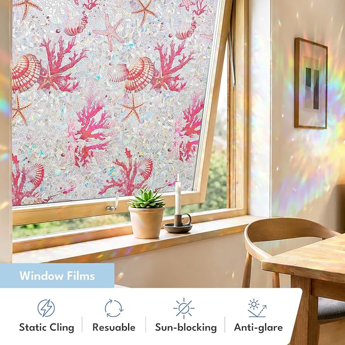 ADD.HERES Window Privacy Film, Stained Glass Decorative Static Cling, Removable - Image 3