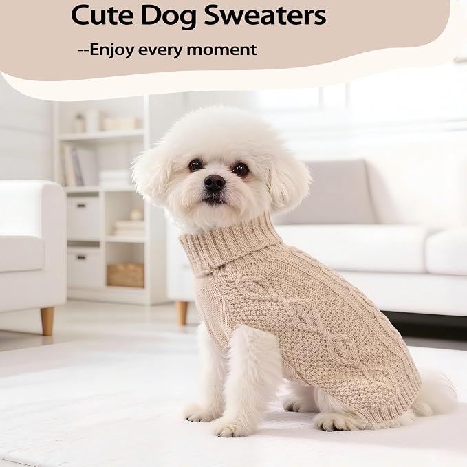 Dog Sweaters Small Dog Clothes Winter Turtleneck Puppy Sweater Warm Pet Cat - Image 2