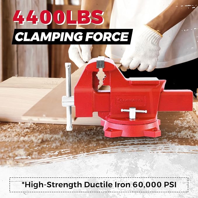 4.5" Heavy-Duty Bench Vise Ductile Iron Bench Vise 360° Swivel Bench Vice - Image 2
