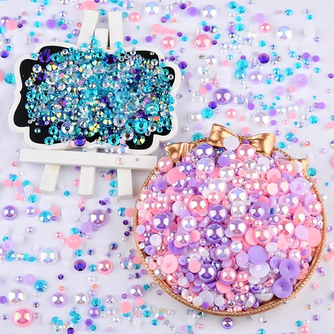 3900+ Pcs Rhinestones and Pearls Kit, 2-10mm Flatback Gems - Image 5