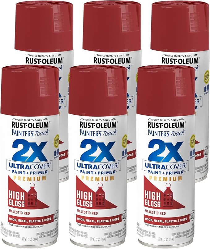 Rust-Oleum Painter's Touch 2X Ultra Cover Spray Paint, Majestic Red | Indoor by Rust-Oleum