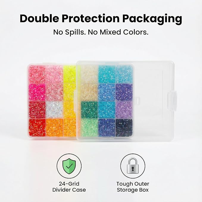 2000PCS 6MM 24 Colors Rhinestones - Image 8