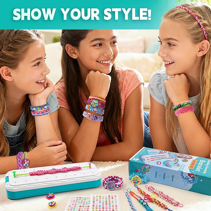 DDAI Bling Bracelet Kit for Girls Age 7-12 – Sparkly Friendship Craft Set - Image 7