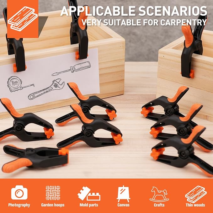 HORUSDY 16-Pack Spring Clamps Heavy Duty, 3-inch Mini Clamps - Image 6