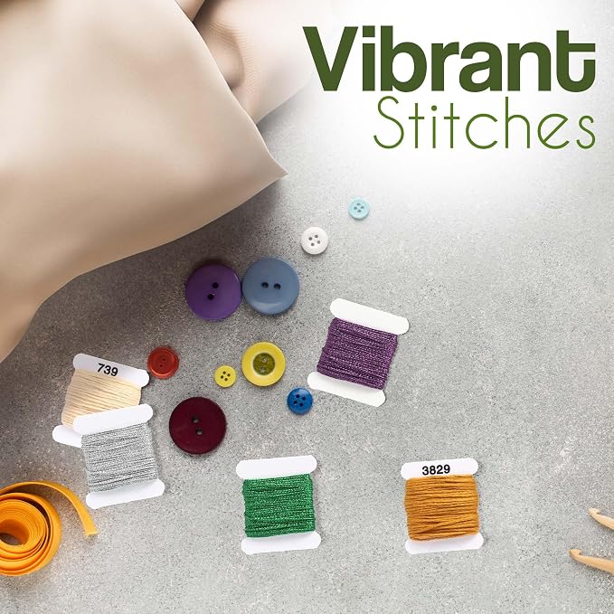 Embroidery Floss Kit 108 Colors 99 Cotton 9 Metallic Threads On Plastic Bobbins - Image 4