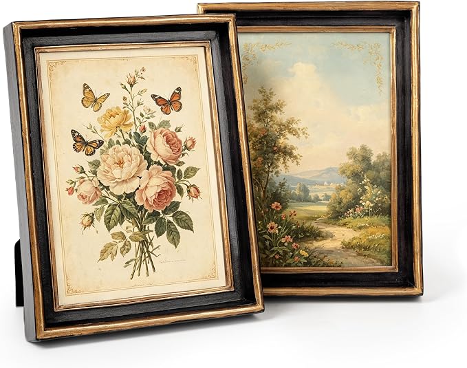AELS 5x7 Inch Vintage Picture Frame, Photo Display, Tabletop Wall Hanging by AELS