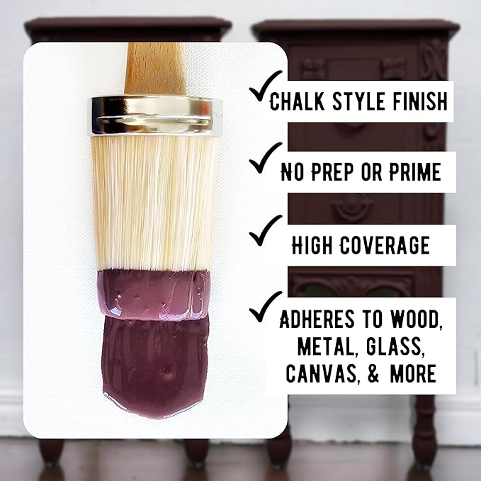 Daydream Apothecary Premium Chalk Style Paint for Furniture, Home Décor, Wood, DIY Interior Projects, Quick Dry, No Prep or Prime Needed, Matte Burgundy - 8oz
