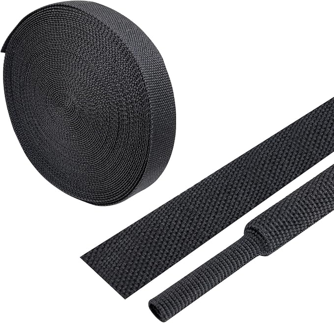 Heat Shrink Wire Loom 2:1 Shrinkable Braided Cable Sleeve 1/2 Inch ID-46ft by BuyUneed