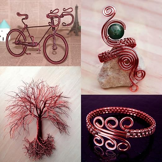 Aluminum Craft Wire, 32.8 Feet 3.0 mm/ 8 Gauge Red Bendable Soft Metal Aluminum Wire Roll Bulk for DIY Crafts Sculpting Jewelry Making