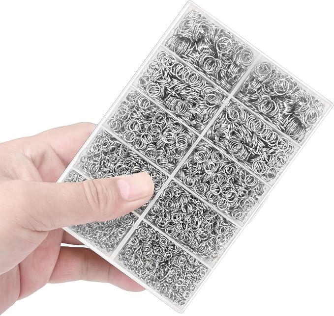 4600 Pcs Jump Rings for Jewelry Making Kit Gold & Silver, Open Rings - Image 3