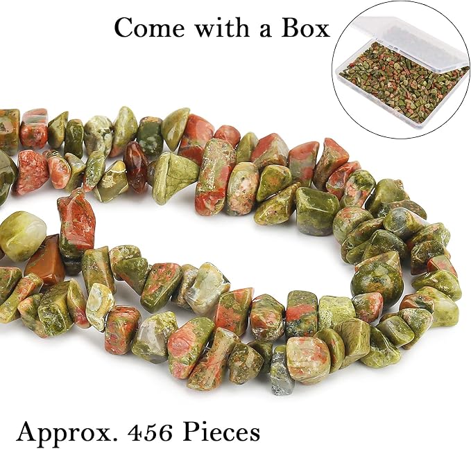456 PCs Natural Chip Stone Beads, 5-8mm Irregular Multicolor Gemstones Loose - Image 4