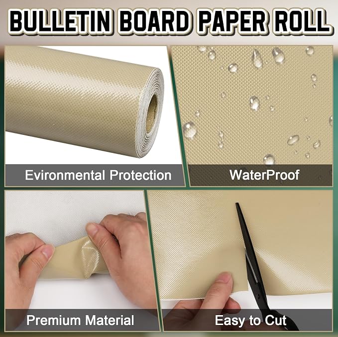 Inkspire Brown Bulletin Board Paper Roll, 14.8FTx47IN Large Reusable Waterproof - Image 3