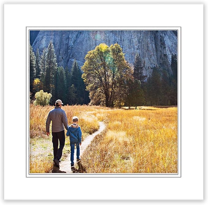 16x16 Mat for 8x8 Photo - Precut White on White Double Mat Picture Matboard for Frames Measuring 16 x 16 Inches - Bevel Cut Matte to Display Art Measuring 8 x 8 Inches - Acid Free ONE MAT