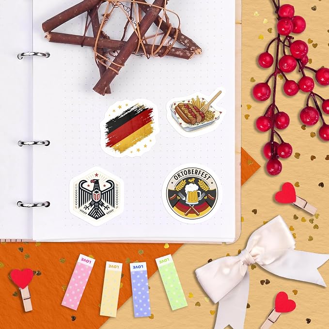 100Pcs Germany Stickers Small for Luggage, Water Bottle - Image 8