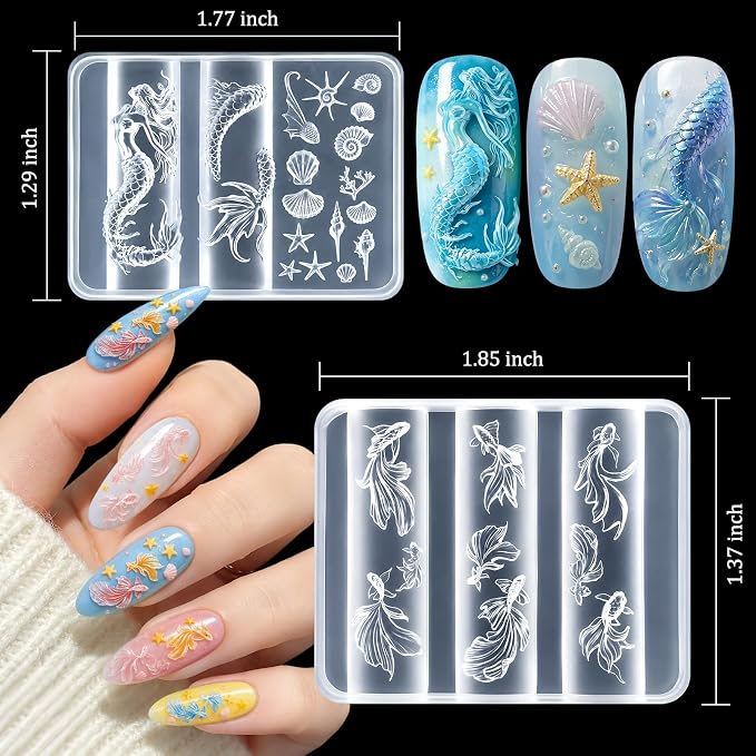 6pcs Ocean Silicone Nail Art Molds - Image 3