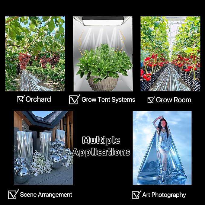 Highly Reflective Mylar Film Roll 4FT x 30FT,2 Mil Silver,for Outdoor Indoor Grow,Room Decoration,Scene Arrangement, Art Photography