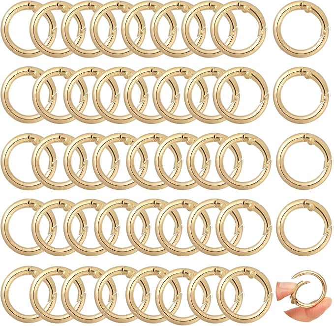 Round Carabiner Clip Bulk 48pcs 1 Inch Colorful Circle Carabiner Key Ring Clips by Cmidy