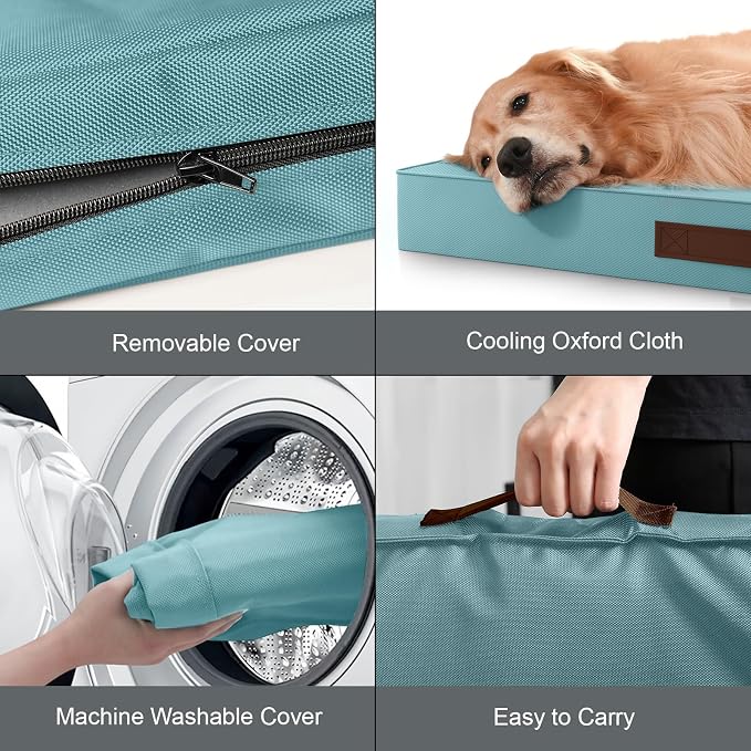 Outdoor Dog Bed for Medium Dogs, Waterproof Dog Crate Mat Orthopedic Egg Crate - Image 6