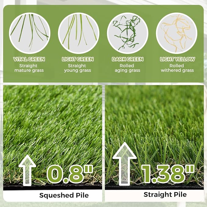 Artificial Grass Rug Indoor Outdoor, 5 x 6FT Faux Grass Turf - Image 6