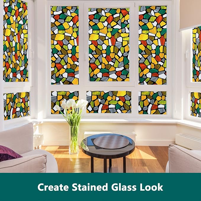 Volcanics Decorative Stained Glass Window Privacy Film - Image 3