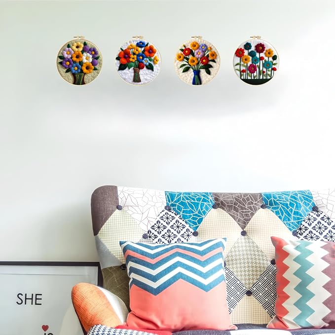 Wonafa DIY Wool Needle Felt Starter Kit, Beginner Needle Felt Kit - Image 6