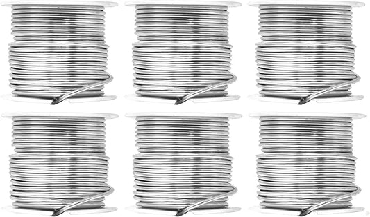 Mandala Crafts 12 Gauge Anodized Aluminum Craft Wire for Jewelry Making - 276 FT Colored Flexible Silver Combo Wire - Bendable for Bonsai Armature Crafting Sculpting