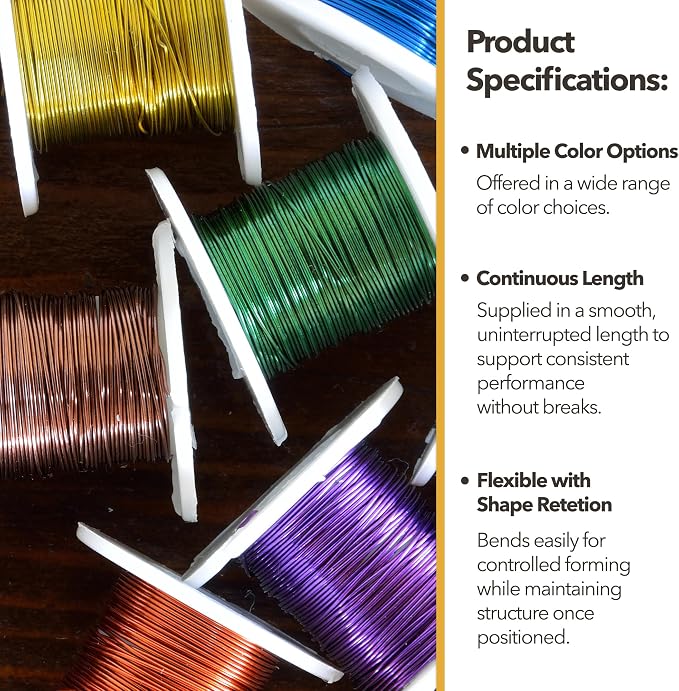 Mandala Crafts 18 Gauge Purple Anodized Aluminum Craft Wire, 100 FT | Colored - Image 7