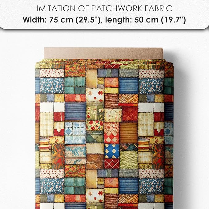 Patchwork Fireplace Cotton Fabric Panel – 6 Designs + Bonus Sheet 29.5×19.6 inch - Image 7
