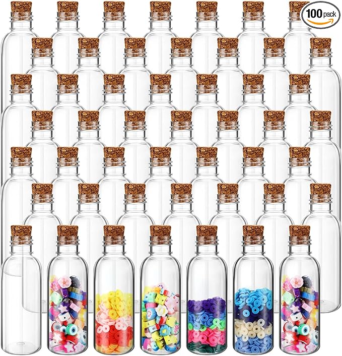 Yinkin 100 Pack 2 oz Plastic Sand Art Bottles by Yinkin