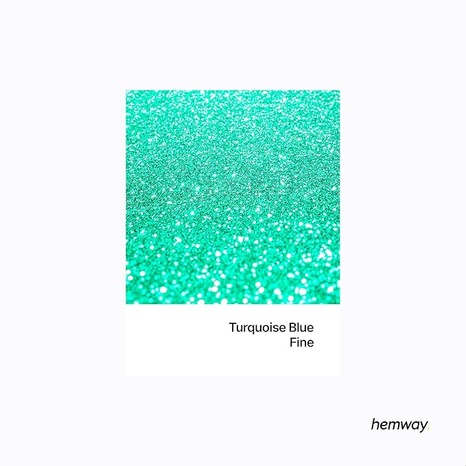 Hemway Polyurethane & Epoxy Resin Glitter 100g / 3.5oz Metallic Crystal Flake Additive for Flooring Jewelry Tumblers Glass Pigment - Fine (1/64" 0.015" 0.4mm) - Turquoise Blue
