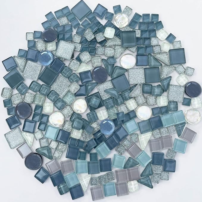 LITMIND 1.1 LB Gray Irregular Glass Mosaic Tiles - Image 8